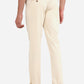 Cream Solid Slim Fit Casual Trouser | Greenfibre