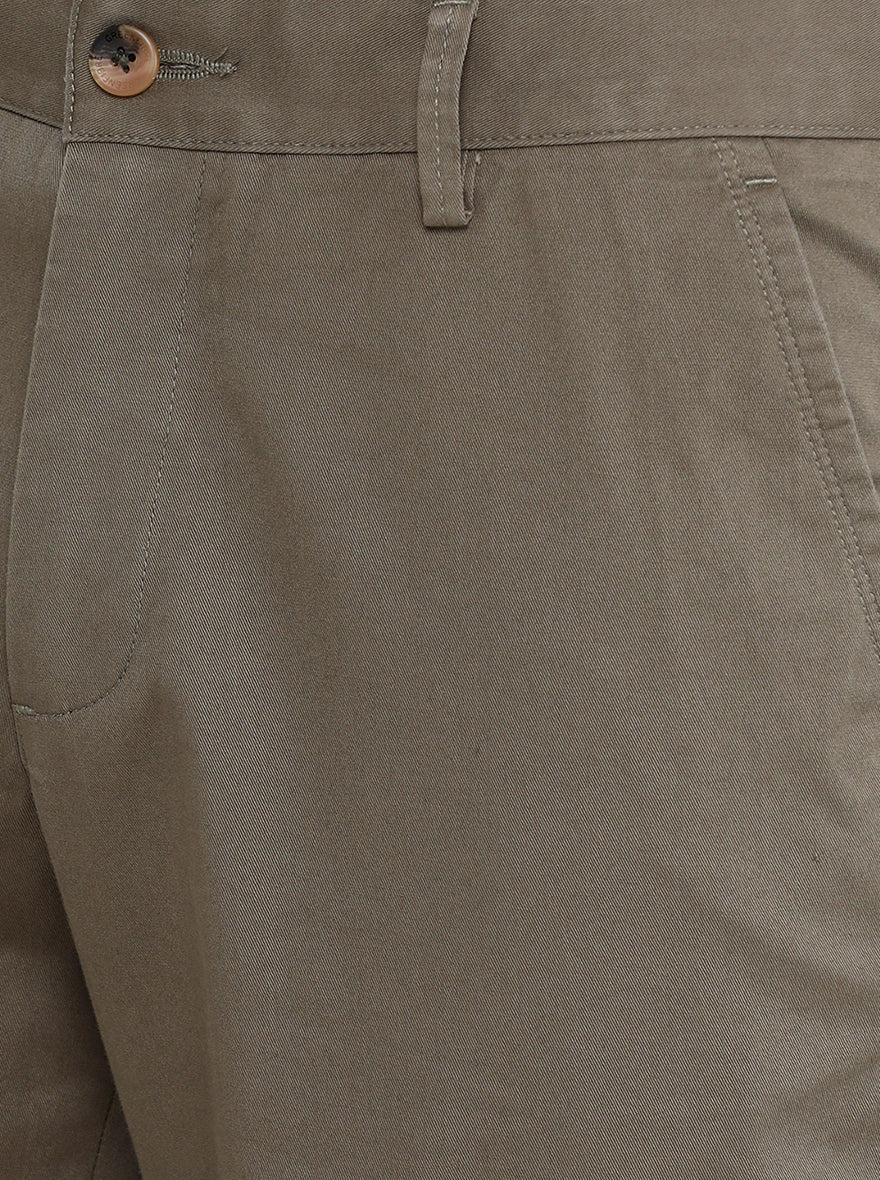 Grey Solid Slim Fit Casual Trouser | Greenfibre