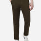 Brown Solid Slim Fit Casual Trouser | Greenfibre