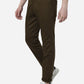 Brown Solid Slim Fit Casual Trouser | Greenfibre