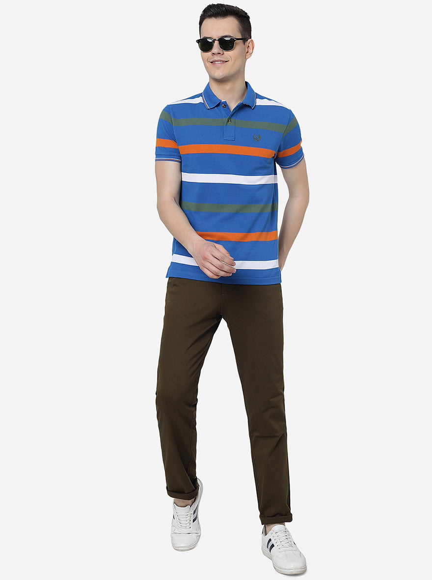 Brown Solid Slim Fit Casual Trouser | Greenfibre