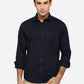 Dark Blue Solid Classic Fit Casual Shirt | Greenfibre