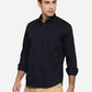 Dark Blue Solid Classic Fit Casual Shirt | Greenfibre