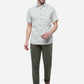 Off White Printed Slim Fit Semi Casual Shirt | Greenfibre