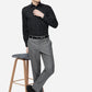 Grey Solid Classic Fit Formal Trouser | Greenfibre