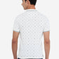 White & Blue Printed Slim Fit Polo T-Shirt | Greenfibre