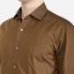 Khaki Printed Slim Fit Formal Shirt | Greenfibre