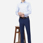 Blue Solid Slim Fit Formal Trouser | Greenfibre