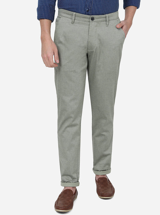 Pista Green Solid Neo Fit Casual Trouser | Greenfibre