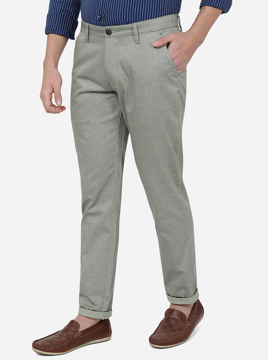 Pista Green Solid Neo Fit Casual Trouser | Greenfibre