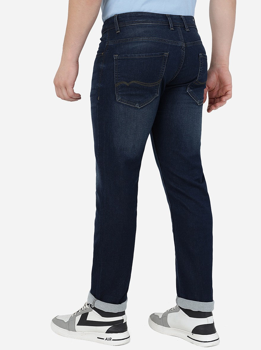 Indigo Blue Solid Narrow Jeans | Greenfibre