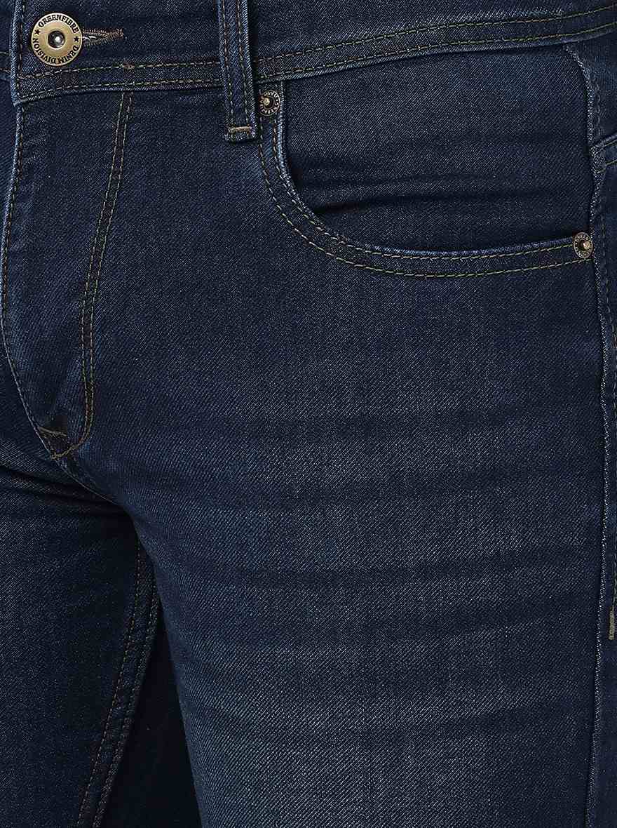 Indigo Blue Solid Narrow Jeans | Greenfibre