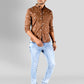 Patridge Brown Printed Slim Fit Casual Shirt | Greenfibre