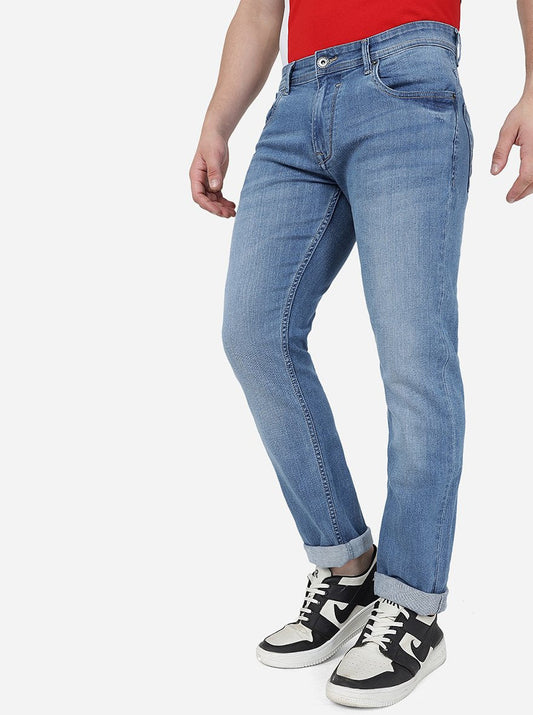 Light Blue Solid Narrow Jeans | Greenfibre