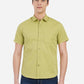 Linden Green Solid Slim Fit Semi Casual Shirt | Greenfibre