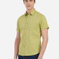 Linden Green Solid Slim Fit Semi Casual Shirt | Greenfibre