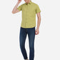 Linden Green Solid Slim Fit Semi Casual Shirt | Greenfibre