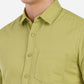 Linden Green Solid Slim Fit Semi Casual Shirt | Greenfibre