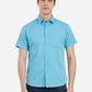 Blue Solid Slim Fit Semi Casual Shirt | Greenfibre