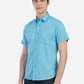 Blue Solid Slim Fit Semi Casual Shirt | Greenfibre