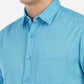 Blue Solid Slim Fit Semi Casual Shirt | Greenfibre