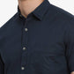 Midnight Navy Solid Slim Fit Semi Casual Shirt | Greenfibre