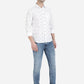 Bright White Printed Slim Fit Semi Casual Shirt | Greenfibre