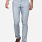 Light Blue Solid Super Slim Fit Casual Trouser | Greenfibre