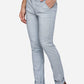 Light Blue Solid Super Slim Fit Casual Trouser | Greenfibre