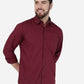 Maroon Solid Smart Fit Semi Casual Shirt | Greenfibre