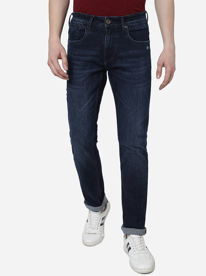 Indigo Blue Washed Slim Fit Jeans | Greenfibre