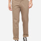 Khaki Solid Slim Fit Casual Trouser | Greenfibre