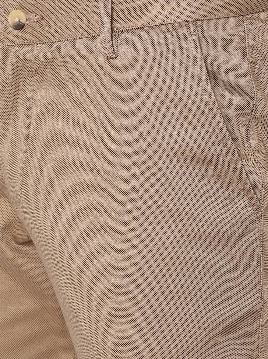 Khaki Solid Slim Fit Casual Trouser | Greenfibre