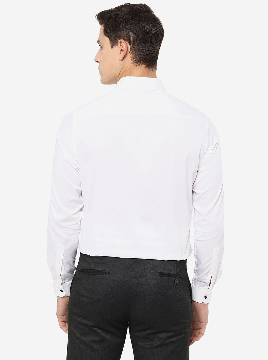 White Solid Slim Fit Party Wear Shirt | Greenfibre