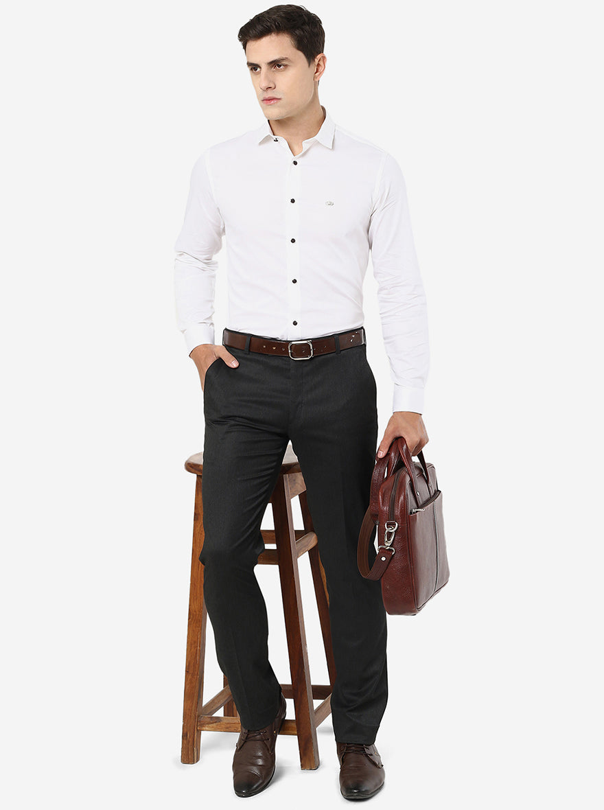 White Solid Slim Fit Party Wear Shirt | Greenfibre