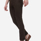 Dark Brown Solid Super Slim Fit Casual Trouser | Greenfibre