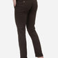 Dark Brown Solid Super Slim Fit Casual Trouser | Greenfibre