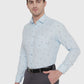 Sky Blue Printed Slim Fit Formal Shirt | Greenfibre