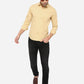 Straw Khaki Solid Slim Fit Semi Casual Shirt | Greenfibre