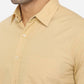 Straw Khaki Solid Slim Fit Semi Casual Shirt | Greenfibre