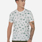 White & Green Printed Slim Fit T-Shirt | Greenfibre