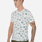 White & Green Printed Slim Fit T-Shirt | Greenfibre