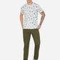 White & Green Printed Slim Fit T-Shirt | Greenfibre