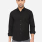 Jet Black Solid Slim Fit Semi Casual Shirt | Greenfibre