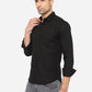 Jet Black Solid Slim Fit Semi Casual Shirt | Greenfibre