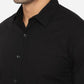 Jet Black Solid Slim Fit Semi Casual Shirt | Greenfibre