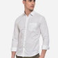 Bright White Solid Slim Fit Semi Casual Shirt | Greenfibre