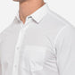 Bright White Solid Slim Fit Semi Casual Shirt | Greenfibre