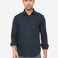 Dress Blue Solid Slim Fit Semi Casual Shirt | Greenfibre