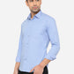 Sky Blue Solid Slim Fit Semi Casual Shirt | Greenfibre